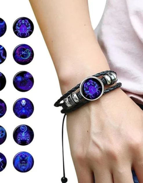 🔥Zodiac Constellation Black Leather Guardian Bracelet🔥